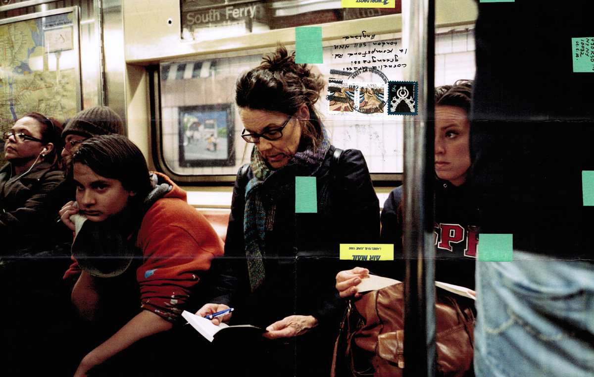 Moyra Davey, <em>Subway Writers 1</em> (det.), 2011. C-print. Courtesy of the artist and Murray Guy, New York.